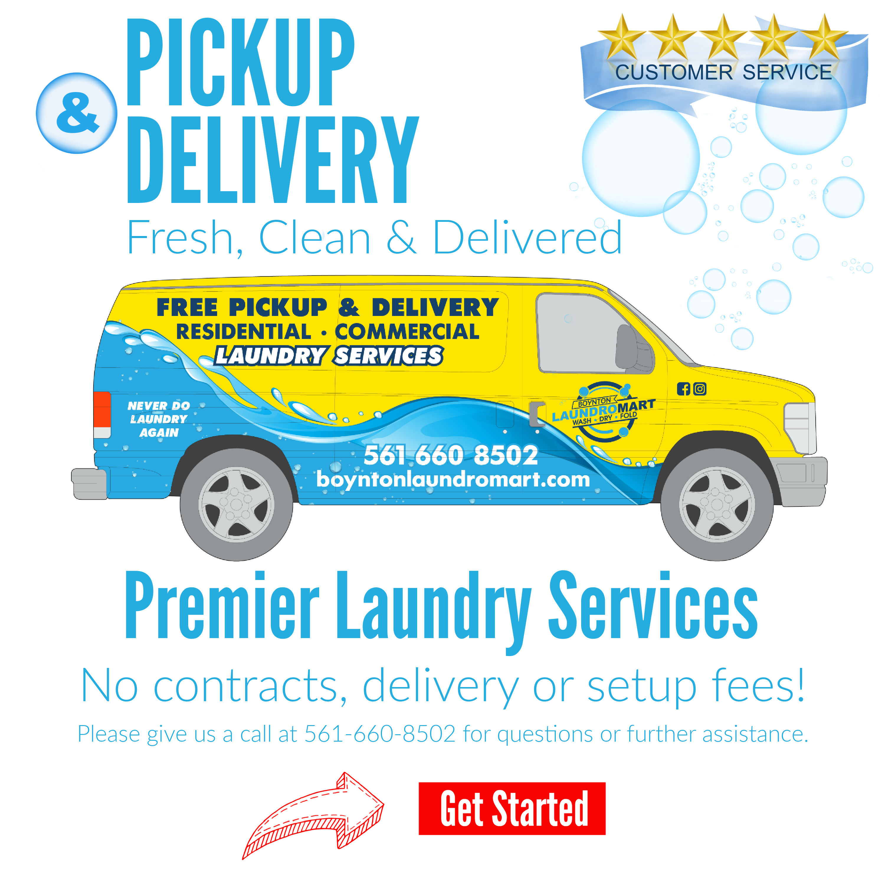 palm beach county boynton beach pickup & deliver self service laundromat and commercial laundry linen service