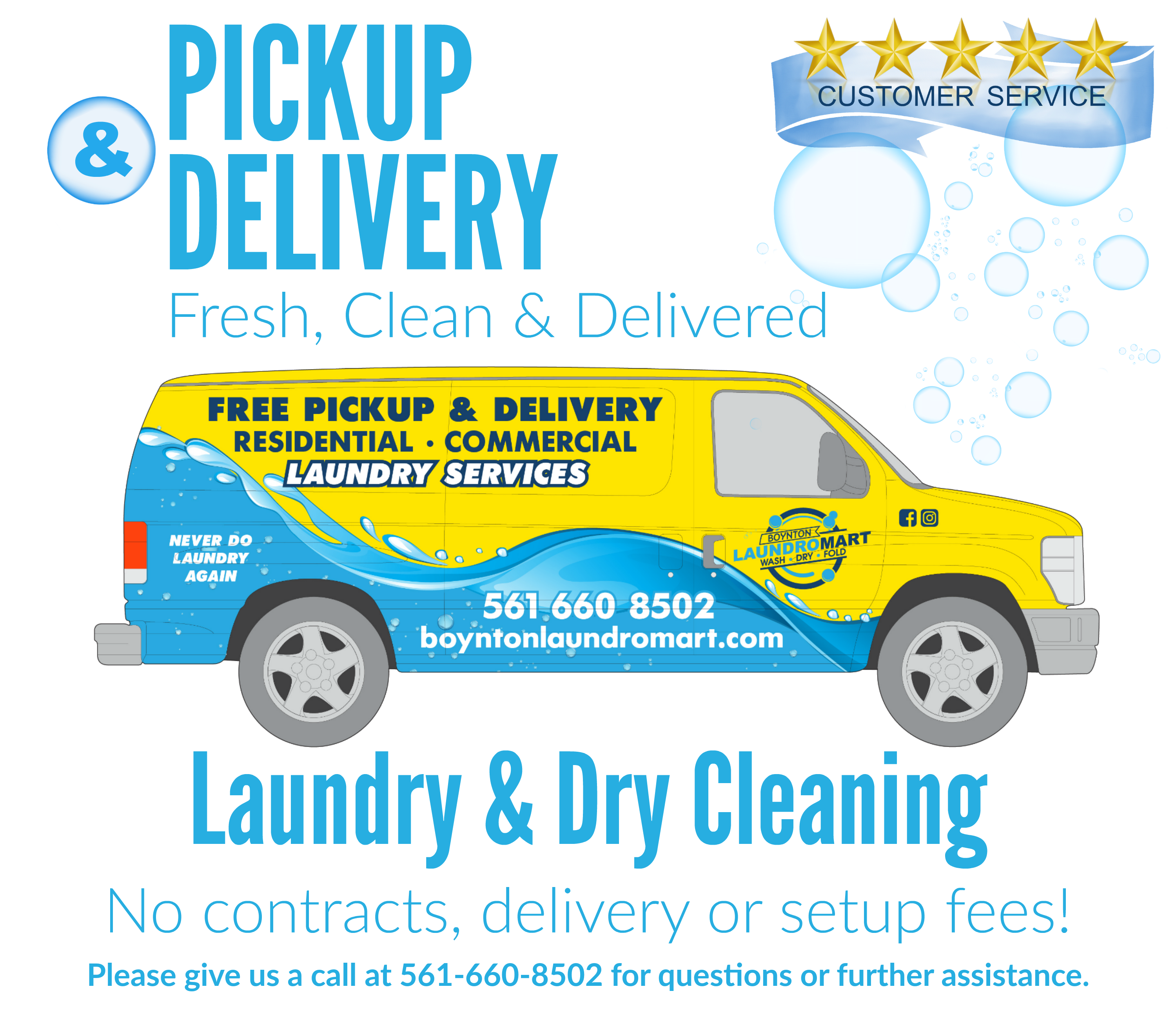 palm beach county boynton beach pickup & deliver self service laundromat and commercial laundry linen service